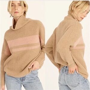 Cashmere relaxed turtleneck sweater in stripe